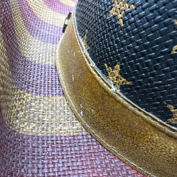 American Flag Cowboy Hat for Men or Women ~ Western Paper Straw ~ Vamuss - Picture 8 of 16